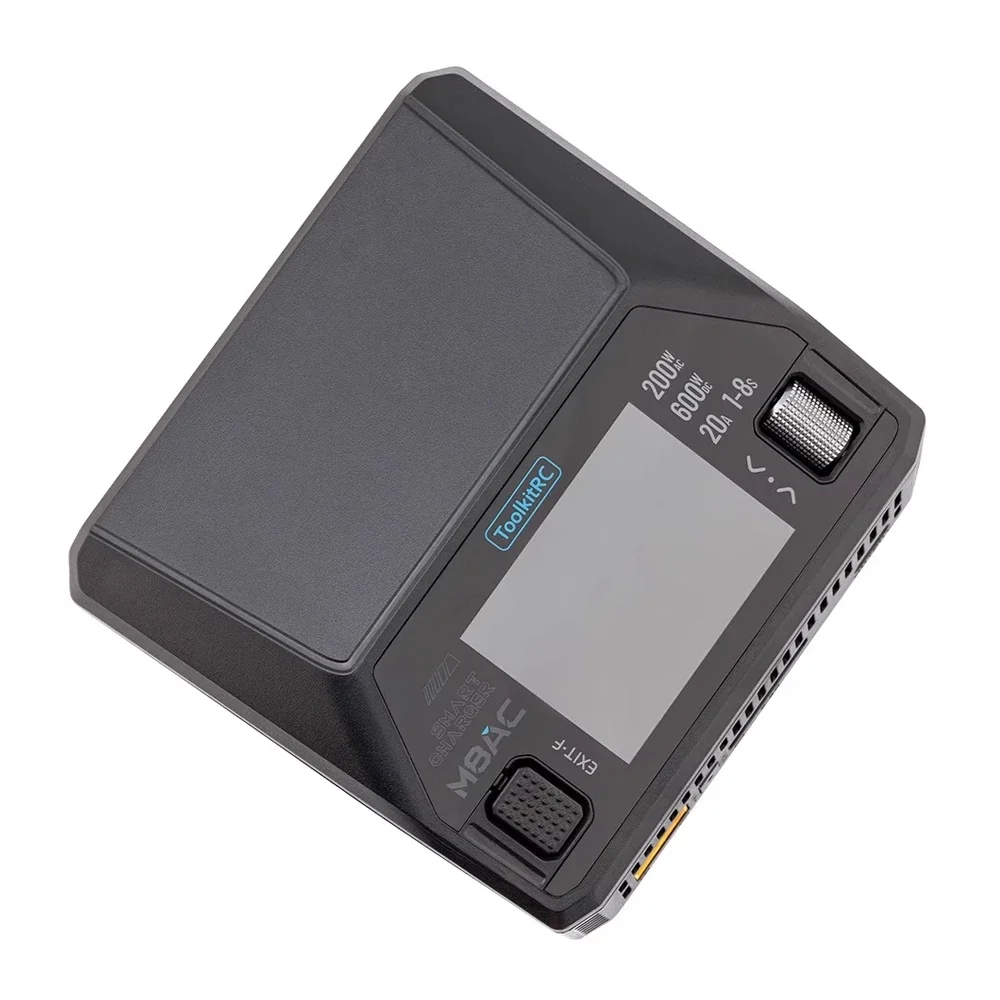 New ToolkitRC M8AC Smart Lipo Battery Charger Discharger AC 200W DC 600W 20A for 1-8S LiHV Lipo Battery PD 65W FPV Model Car