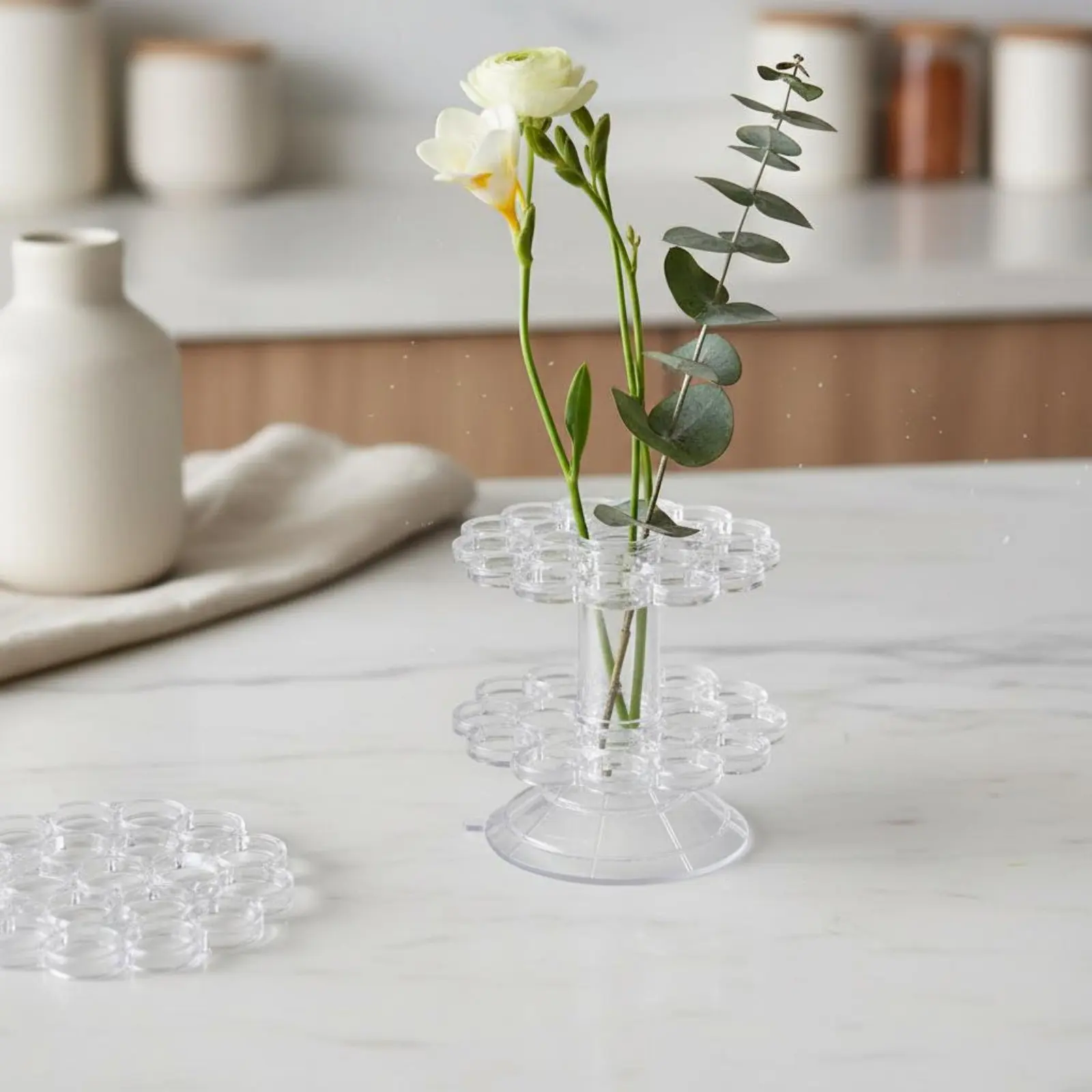 

Coil Flower Stalk Holder Easy DIY Bouquets Clear Flower Arrangement Arrangement Coil Vase Insert Stalk Holder Reusable