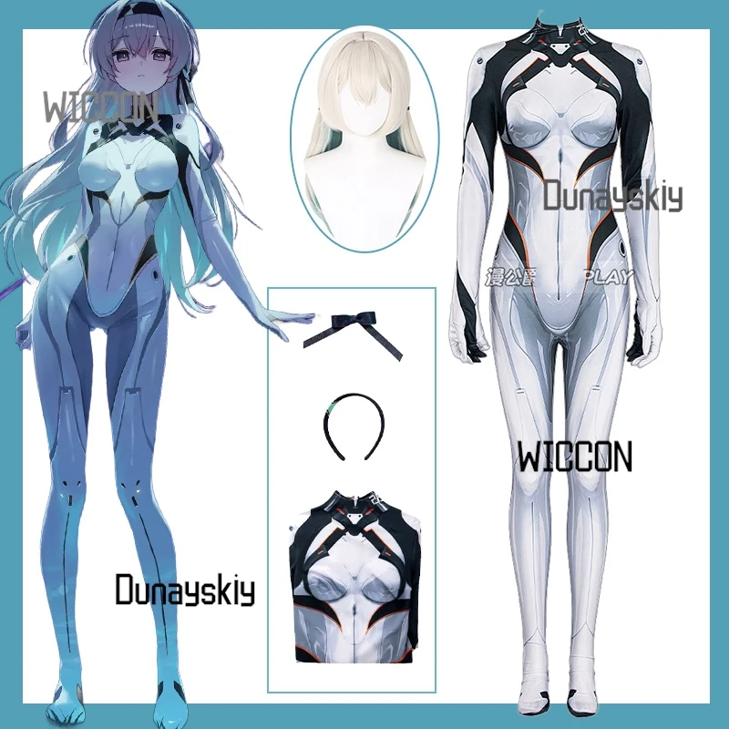 

Honkai Star Rail Firefly Bodysuit Cosplay Full Body Tactical Suit with Wig Gloves Halloween/Anime Expo Space Station Battle Ver.