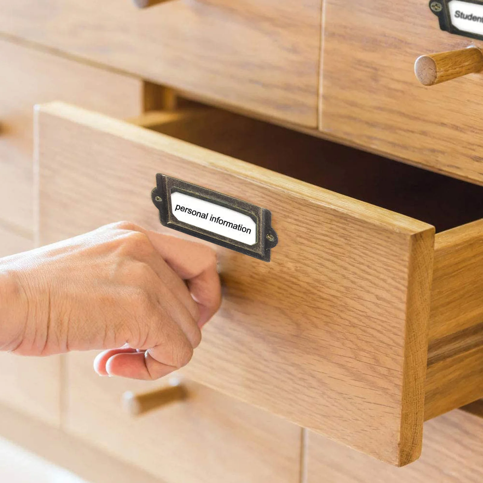 

30pcs Holders Style Drawer Cabinet Pull Accessories For Storage Boxes Vintage Label Frame Holder Decor