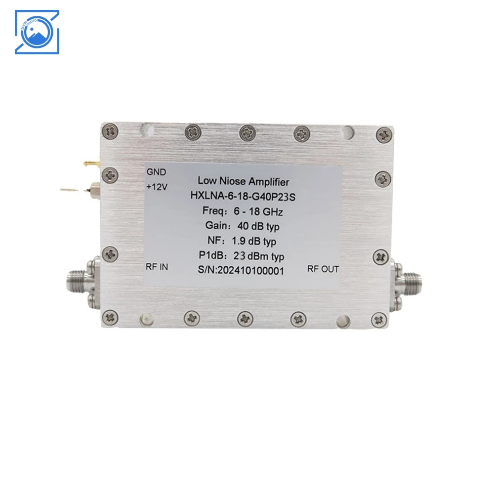 

HXLNA-6-18-G40P23S 6-18GHz 40dB High Gain Low Noise Amplifier LNA with SMA Female Connector