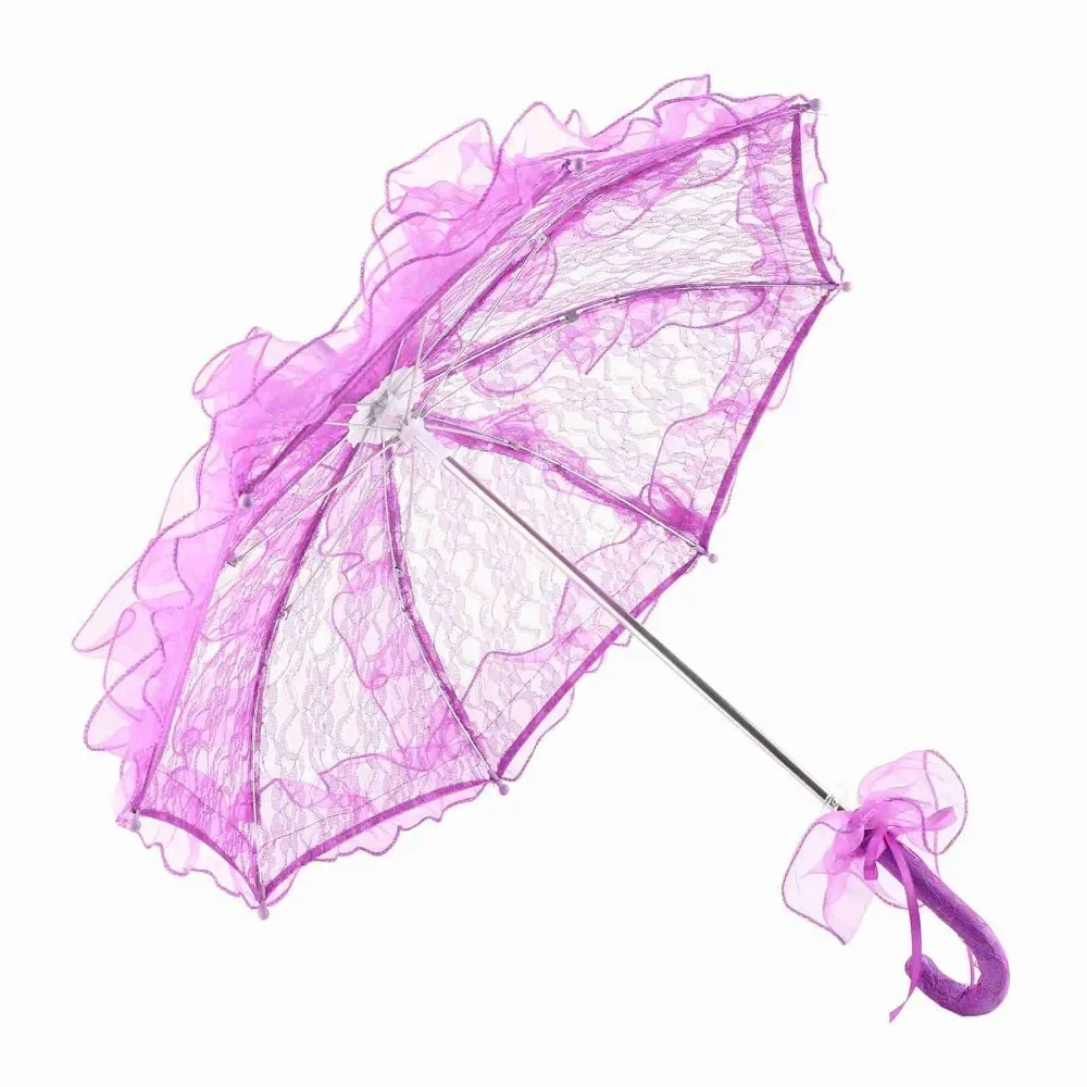 Color lace Lace umbrella Bride umbrella Stage Prop Umbrella (Purple)