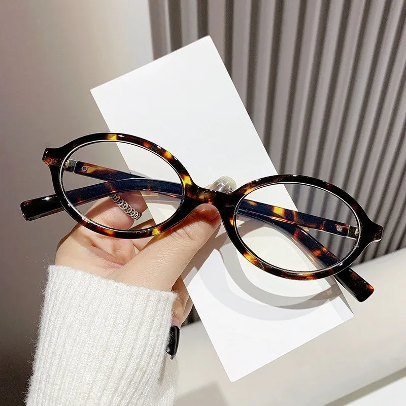 Y2K Oval Anti Blue Light Blocking Glasses Women\'s Clear Anti Radiation Filter Glasses Anti Radiation Eyeglass