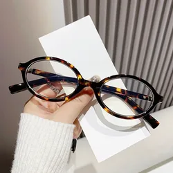 Y2K Oval Anti Blue Light Blocking Glasses Women's Clear Anti Radiation Filter Glasses Anti Radiation Eyeglass