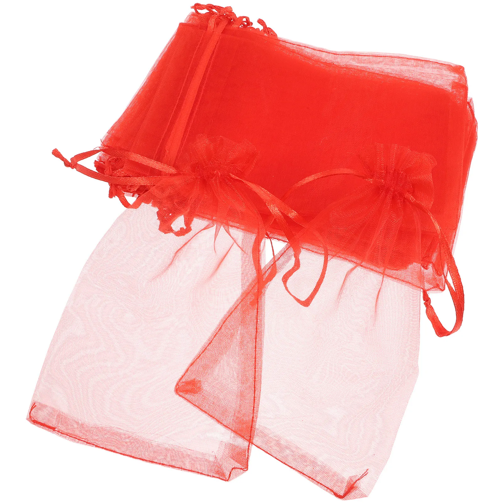100 Bolsas de Organza Transparente con Cordón, Bolsitas para Joyería, Bolsas de Regalo para Bodas y Fiestas, Bolsitas de Organza para Dulces, Bolsitas Pequeñas de Malla para Joyería Nupcial
