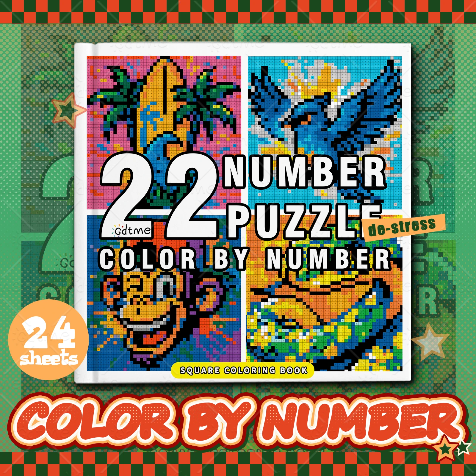 NUMBER PUZZLE COLOR BY NUMBER Coloring Book for Adult and Teen Featuring Relieve Stress Kill Time DIY Painting Drawing Books