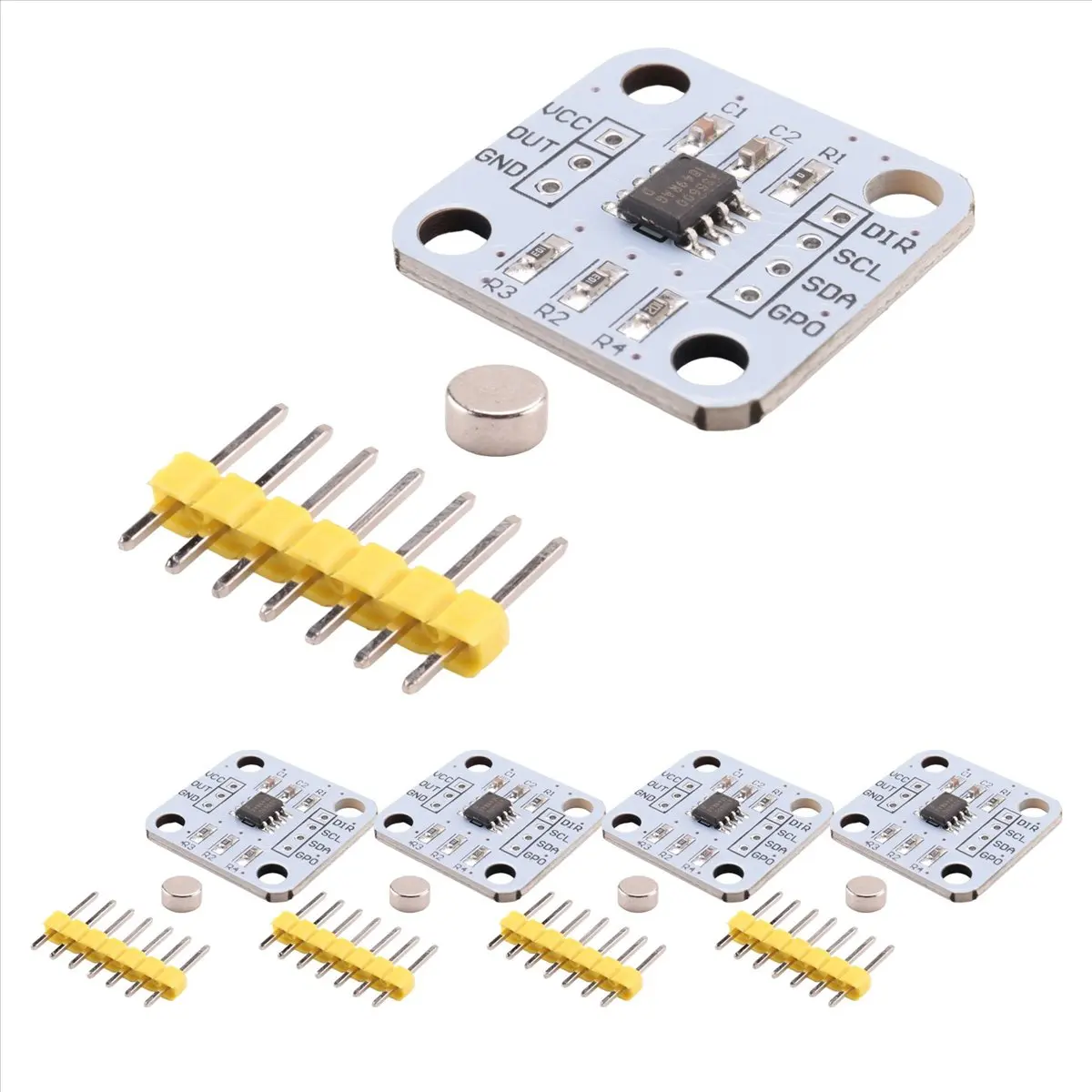 |N06R NEW| 5Pcs AS5600 Magnetic Encoder Magnetic Induction Angle Measurement Sensor Module 12Bit High