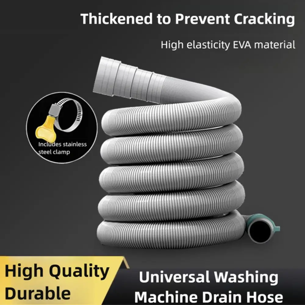 EVA Washing Machine Drain Hose Corrugated Tube Flexible Washer Discharge Tube 1m 3 Meters 5m Dishwasher Drain Hose Home