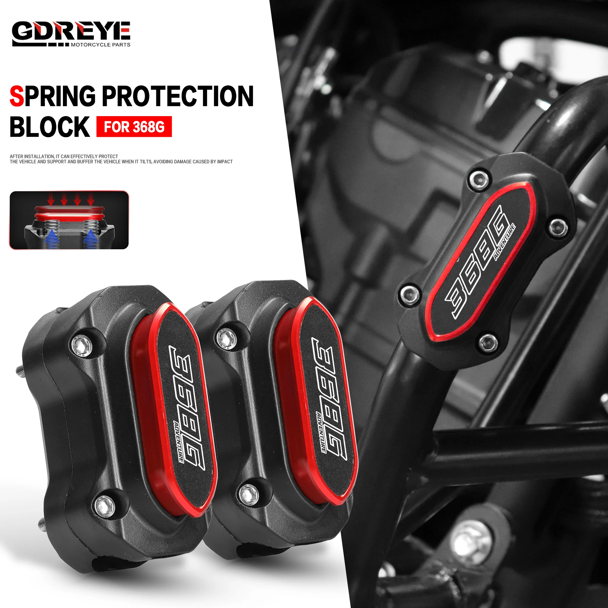 Image of Für ZONTES 368G G368 2024 2025 Motorrad 368 G Motorschutz Stoßfänger Dekorativer Block Mit Feder Sturzschutzblock