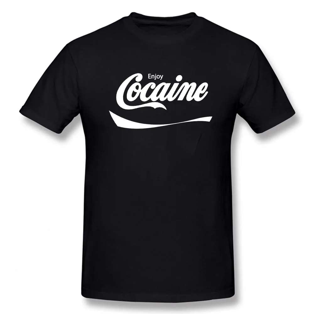 Enjoy Cocaine T-Shirt Fashion Funny Cotton Short Sleeves I Love Heart Cocaine T Shirts Causal Tops Tees Hip Hop