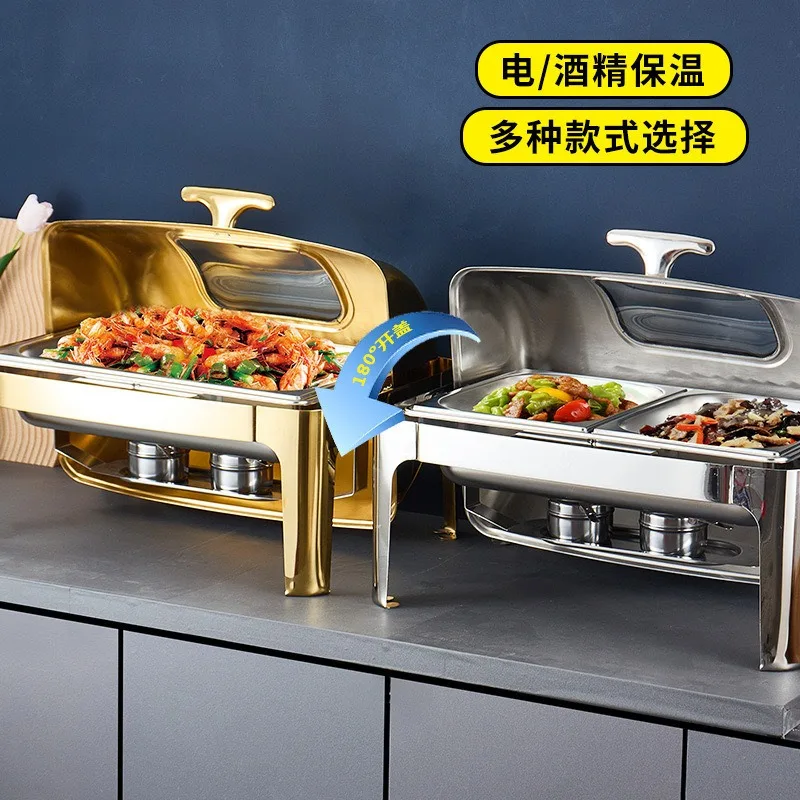 Buffet insulation furnace hydraulic visual full flip hotel restaurant suitable for alcohol electric heating