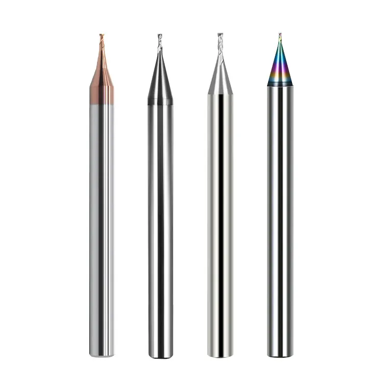 1 Stück HRC60 Hartmetall-Schaftfräser 2 Schneidkanten Mikro-Flachfräser 0,1-0,95mm CNC-Fräser für Stahl, Metall und Aluminium – Detail 5