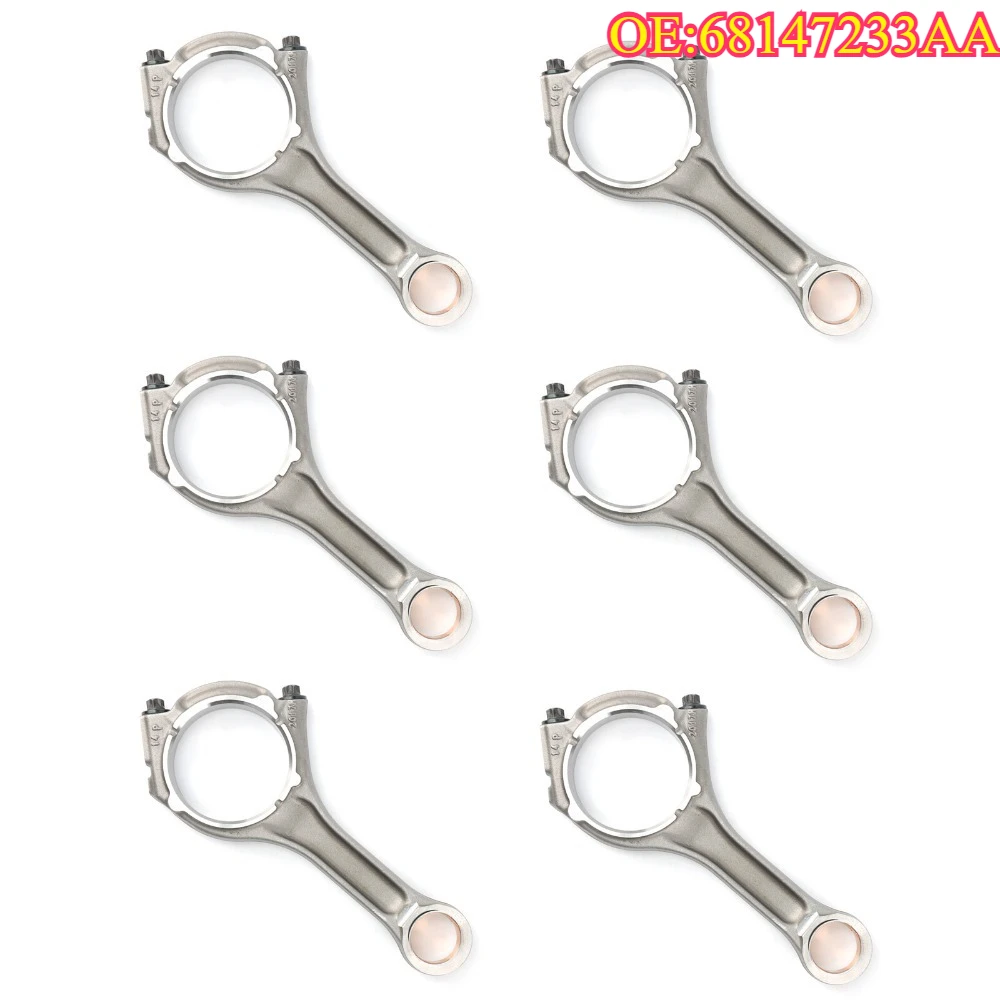 

High quality new for 68147233AA 6Pcs Con Rods for Jeep Grand Cherokee EXF RAM 1500 3.0T V6 Ecodiesel