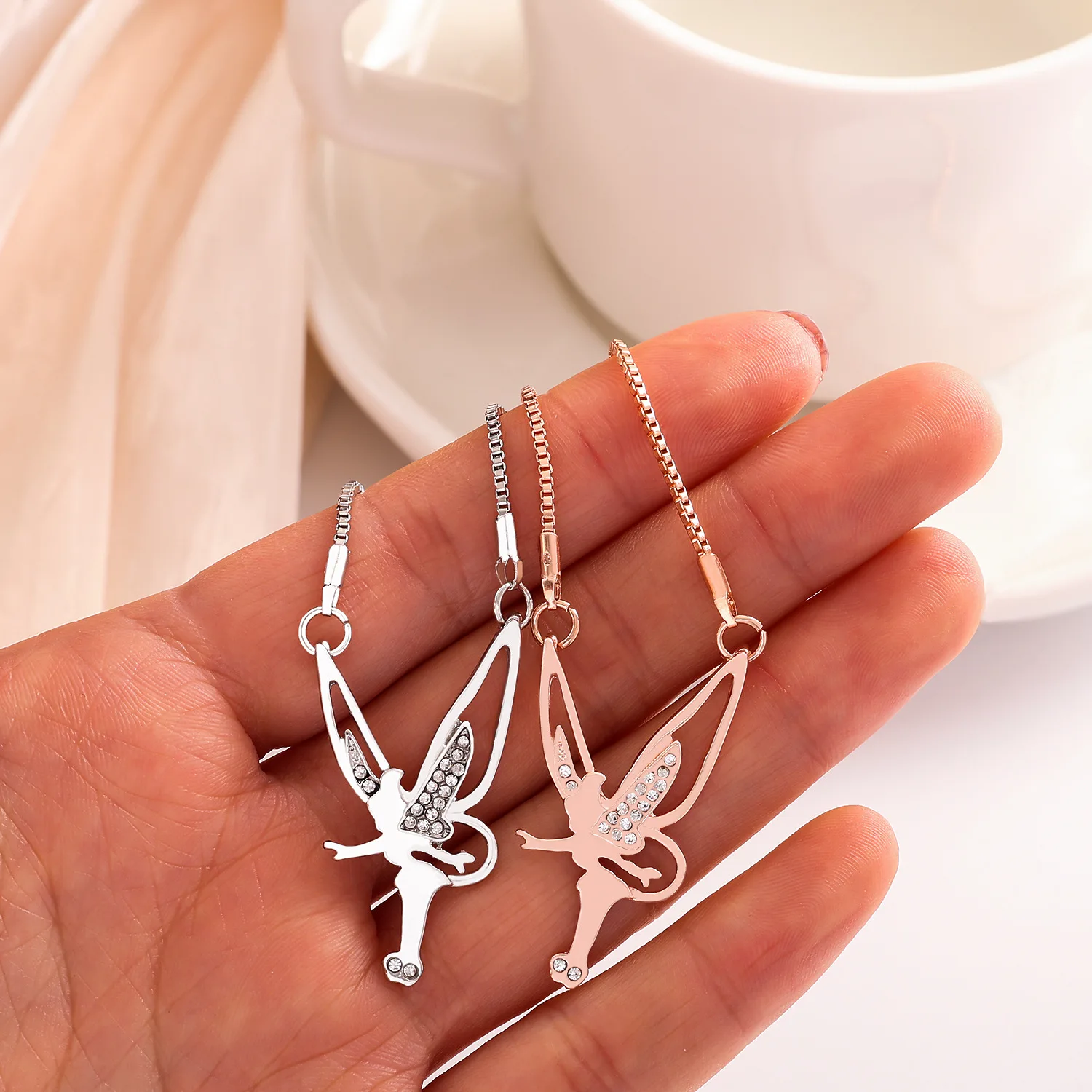 New Angel Wing Necklace Rhinestone Fashion Charm Jewelry
