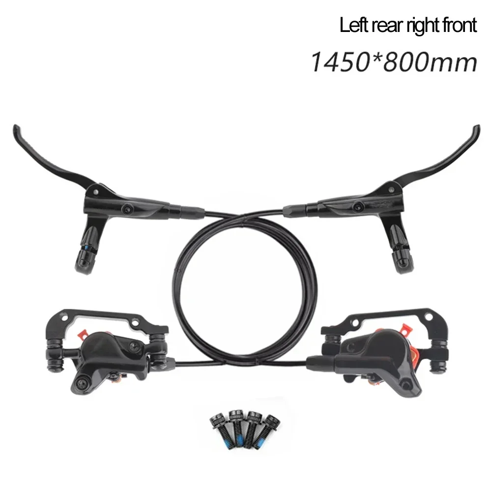 Front And Rear Hydraulic Brakes Kit 2-Piston Hydraulic Brake Set Mountain Bike Front 800mm And Rear 1450mm Disc Brake Kit