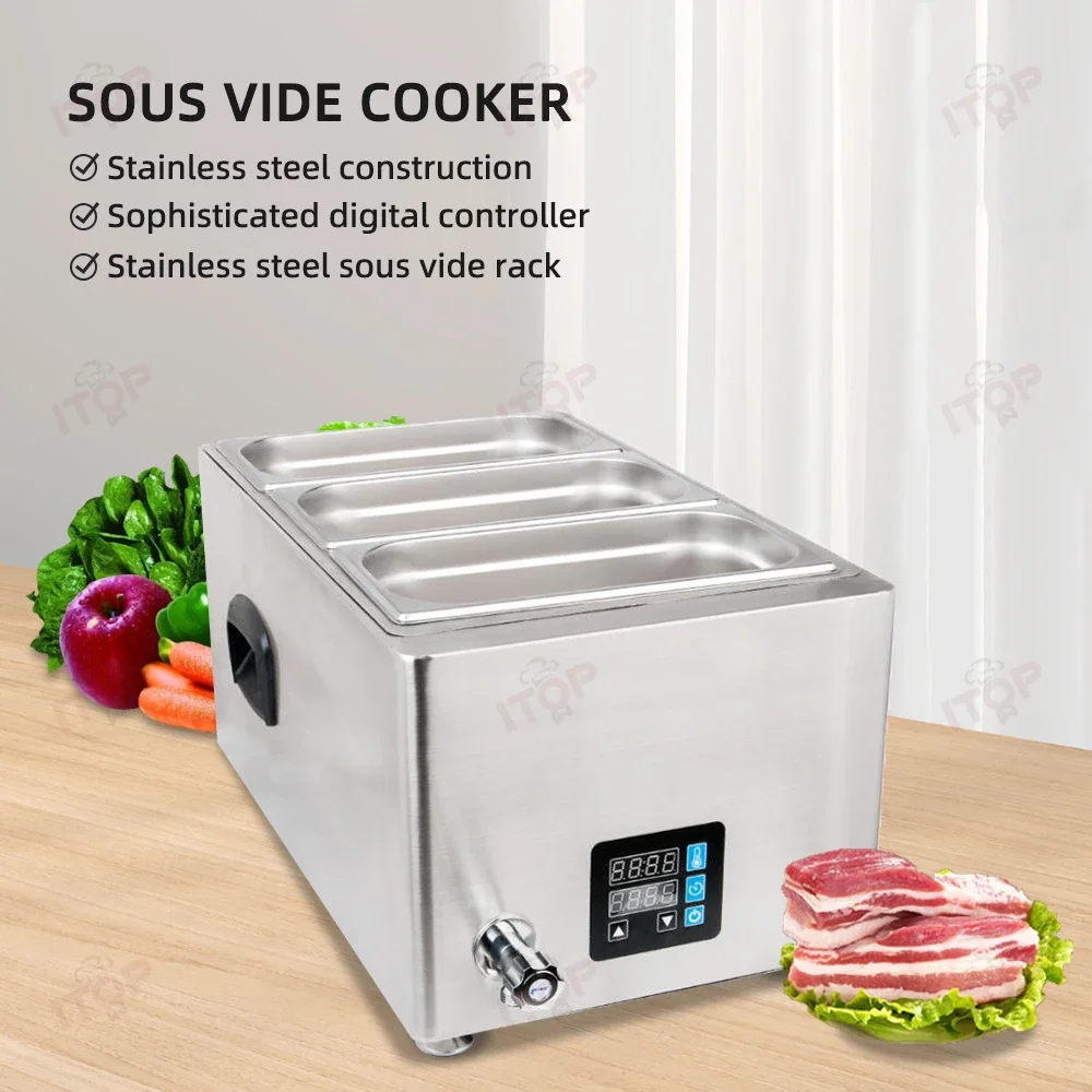 Коммерческая мультиварка Sous Vide на 13 л/20 л со стойками, термоциркуляторы 40–95 ℃   Таймер 0~99 часов