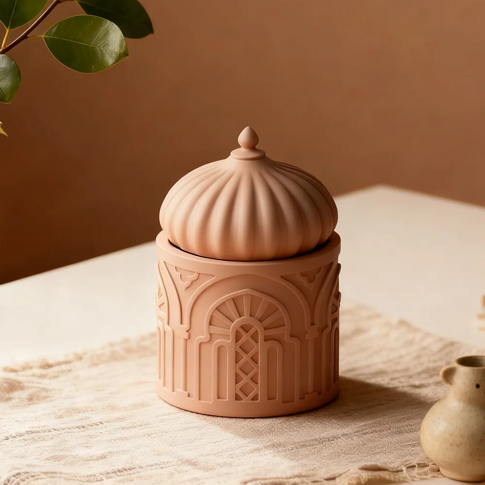 قالب من السيليكون لأكواب الشموع المعطرة لتخزين سطح المكتب المنزلي قالب صب الراتنج المزخرف #5