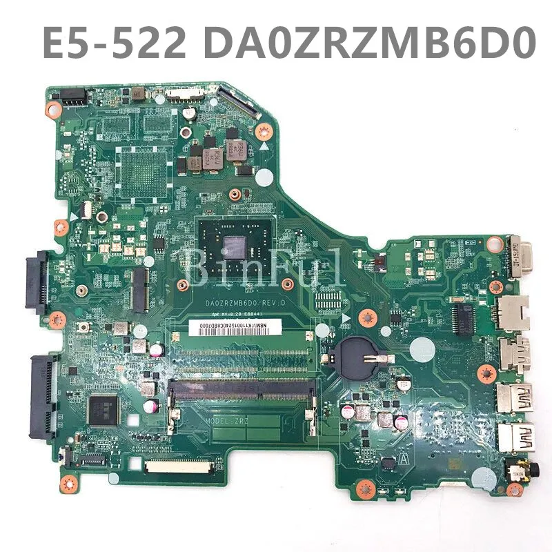 Free Shipping High Quality Mainboard For Acer Aspire E15 E5-522 Laptop Motherboard DA0ZRZMB6D0 100% Full Working Well