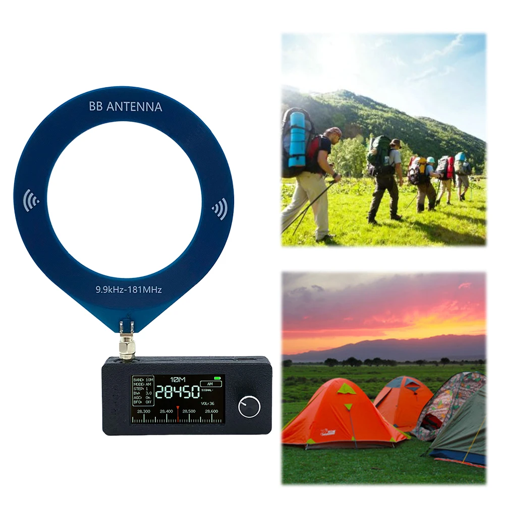 

SI4732 0.5-108mhz Pocket Mini Radio 1.9inch IPS Screen FM/AM Radio with Ring Antenna All Band Radio Receiver HF SW MW VHF Radio