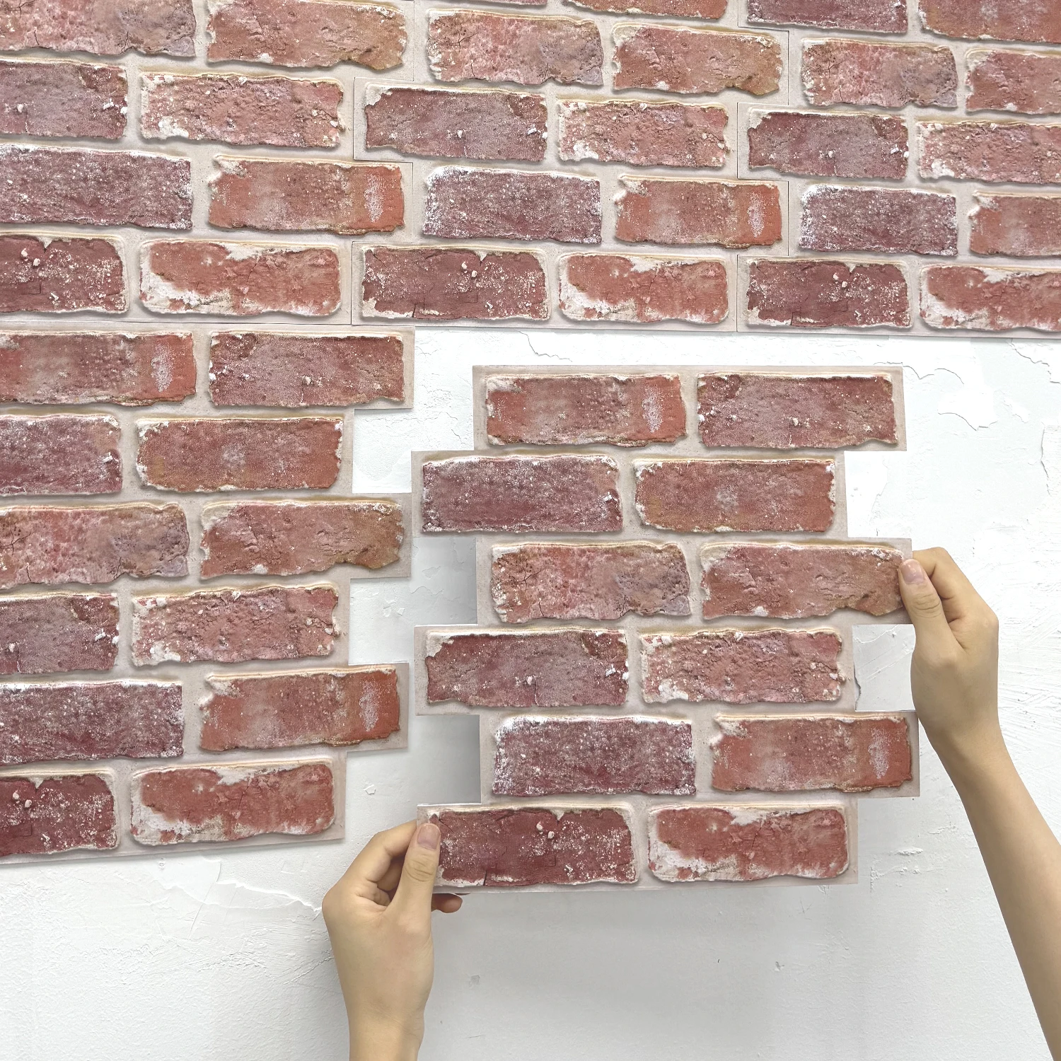 10 szt. Panele ścienne 3D do odklejenia i przyklejenia, naklejki ścienne z motywem cegły 3D, płytki samoprzylepne Backsplash kuchnia, dekoracja łazienki