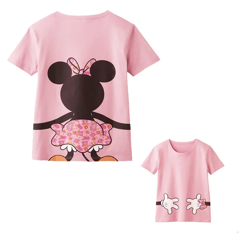 Summer Family Matching Outfit Mickey Minnie Mouse Donald Mommy Daddy Kid Son Daughter Baby Boy T-Shirt Clothes Children Top Tee