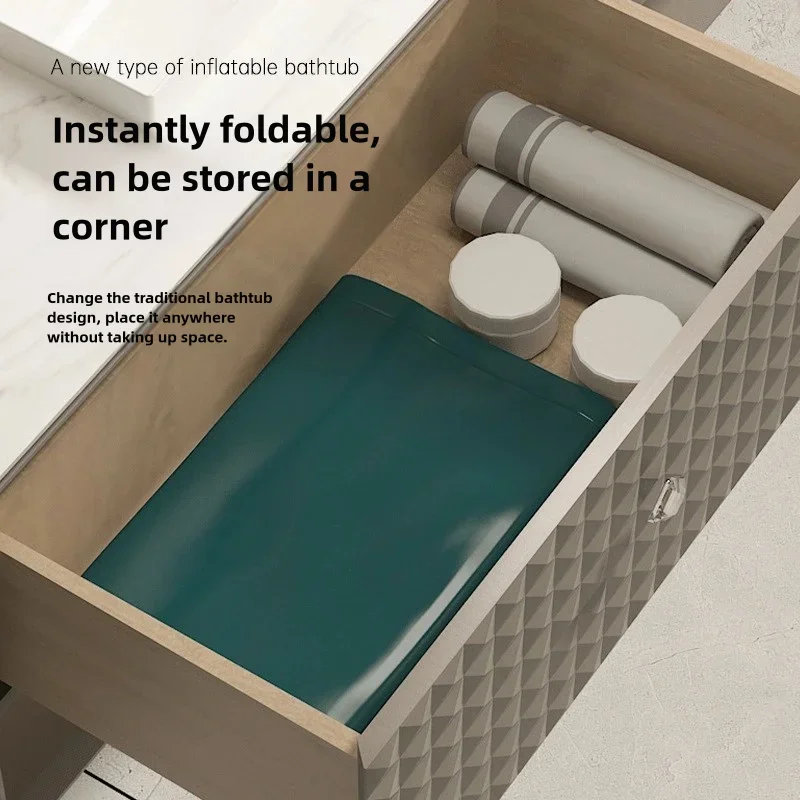 دلو استحمام للبالغين، حوض استحمام قابل للنفخ، سميك وقابل للطي لكامل الجسم، حوض استحمام لتبخير العرق، حمام دواء