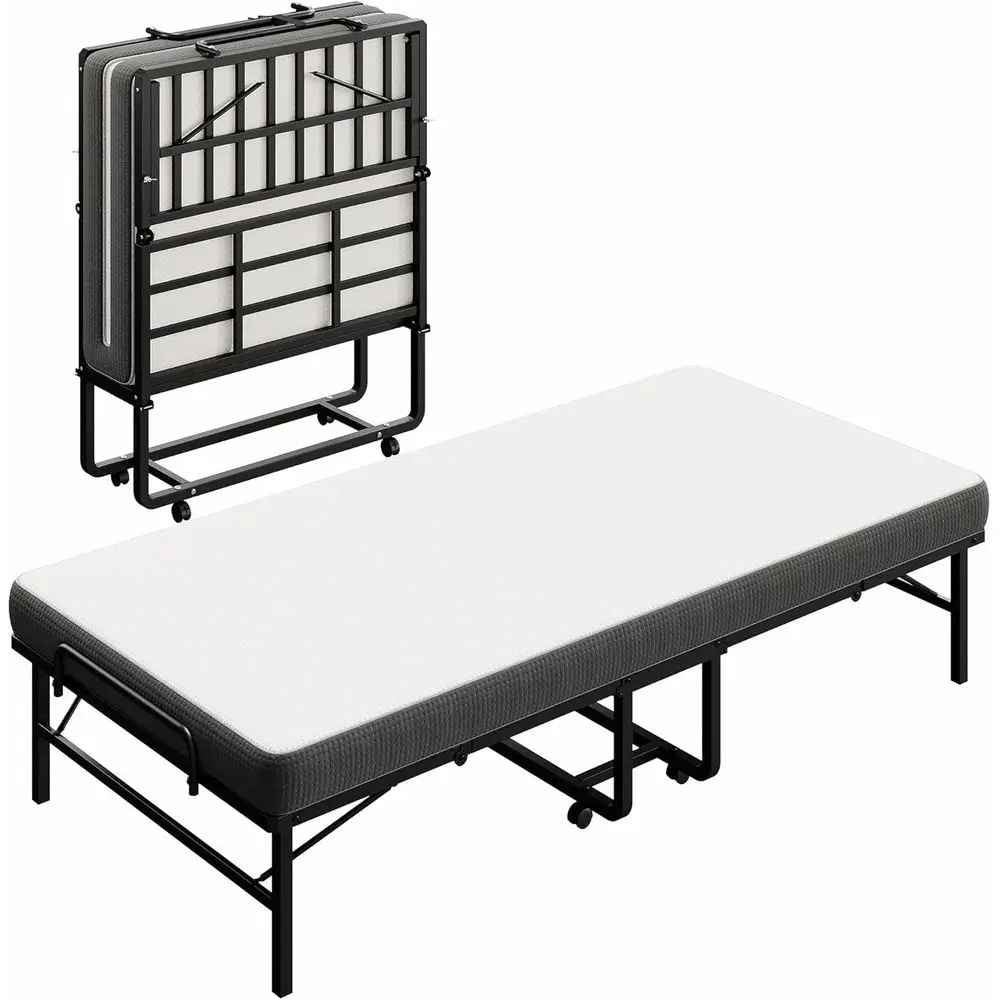 

Складная кровать LIKIMIO, 190 x 97 см, портативная раскладная кровать с матрасом для взрослых, прочный металлический каркас, экономия места