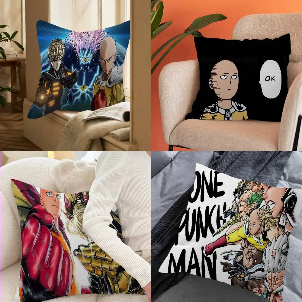 O-One P-Punch Man Anime Pillow Cover for Bedroom Room and Living Room Sofa Decorative Cushion Cover