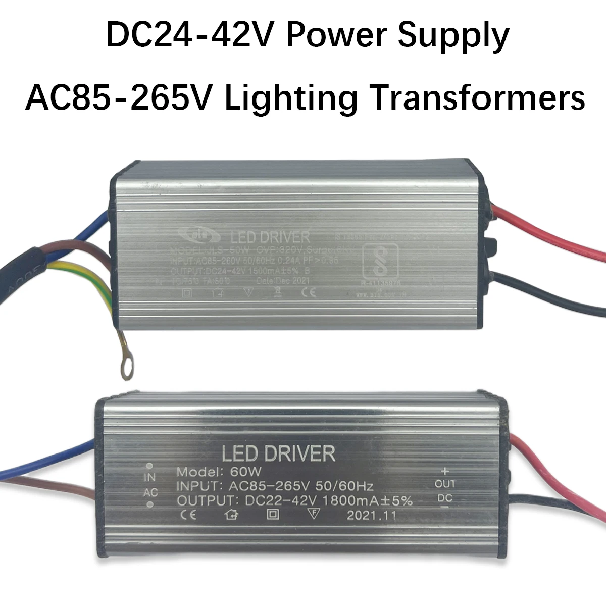 30W 50W 60W 80W 100W No Flicker Waterproof LED Driver Constant Voltage DC24-42V Power Supply AC85-265V Lighting Transformers