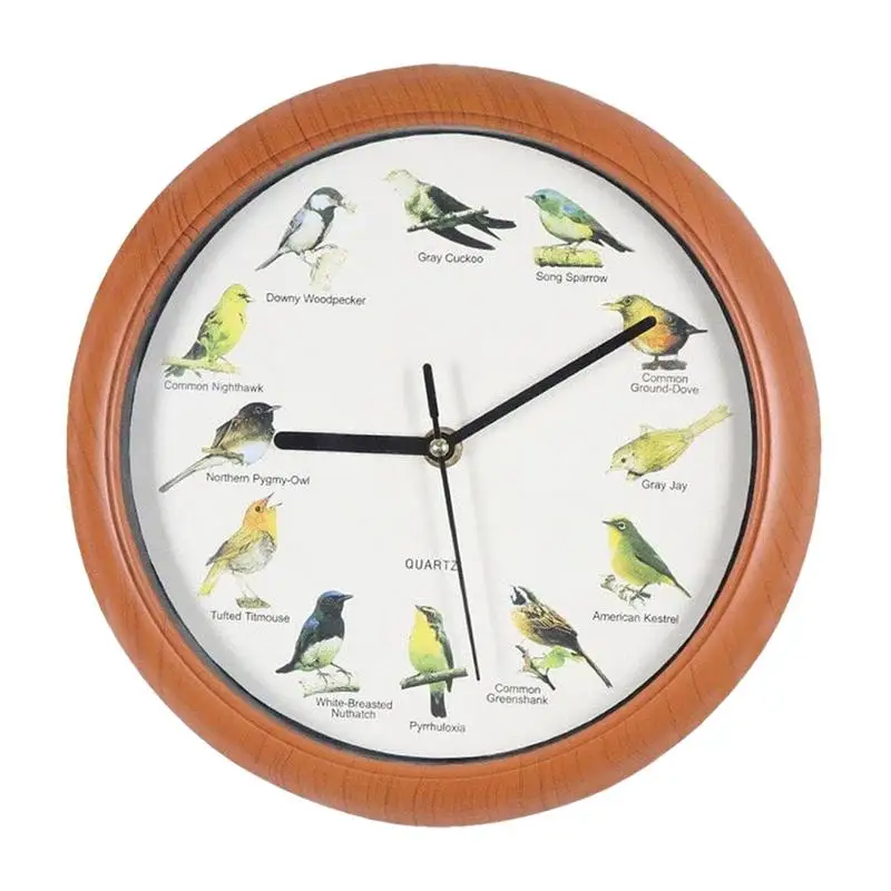 Bird Wall Clock 10 Inches Vintage Birdsong Wall Clock With Sound Collectible Cuckoo Bird Clocks Decorative Alarm For Home