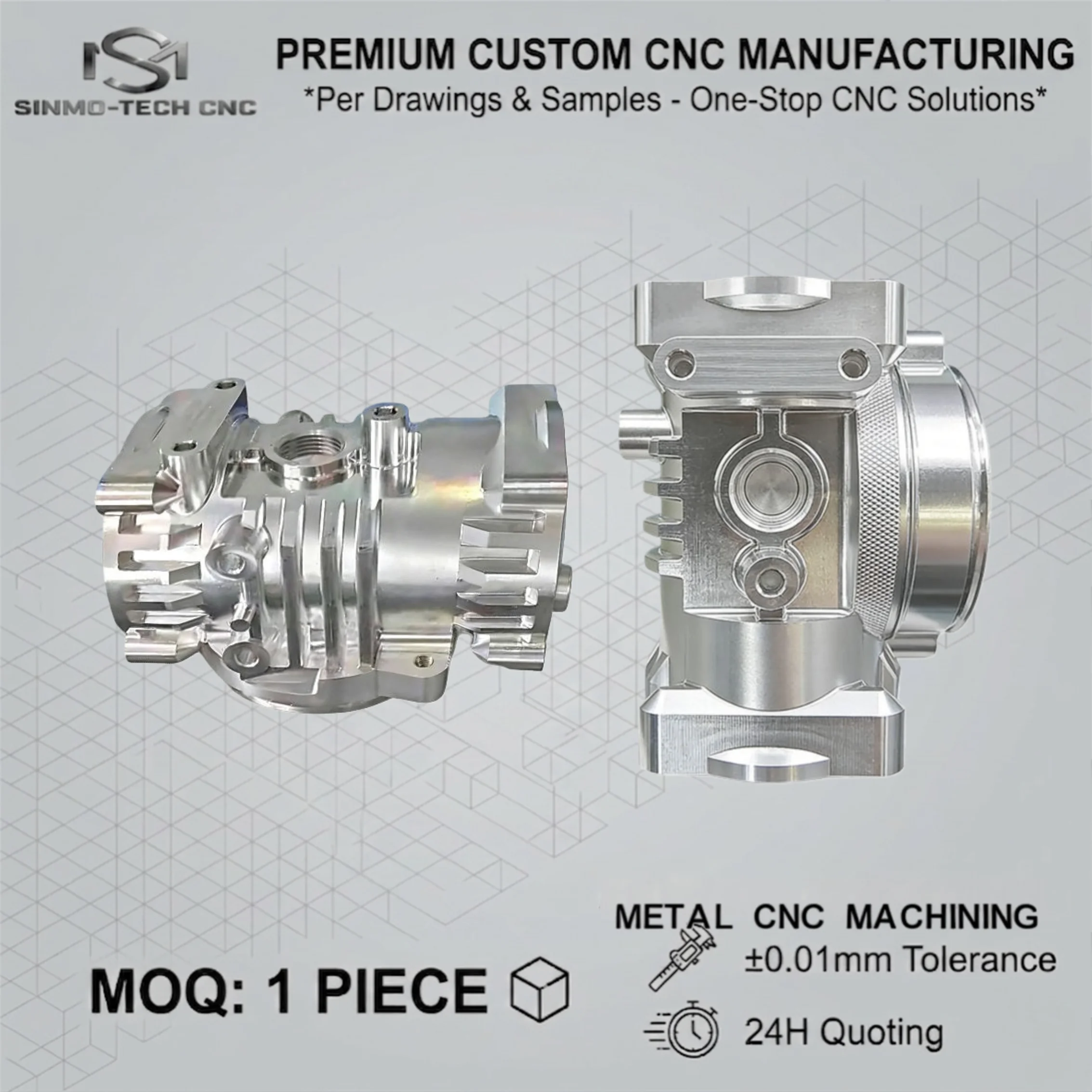 Custom CNC Metal Parts for Aerospace Medical Robotics-5-Axis Precision Machining-Diverse Surface Finishes-ISO Certified Factory