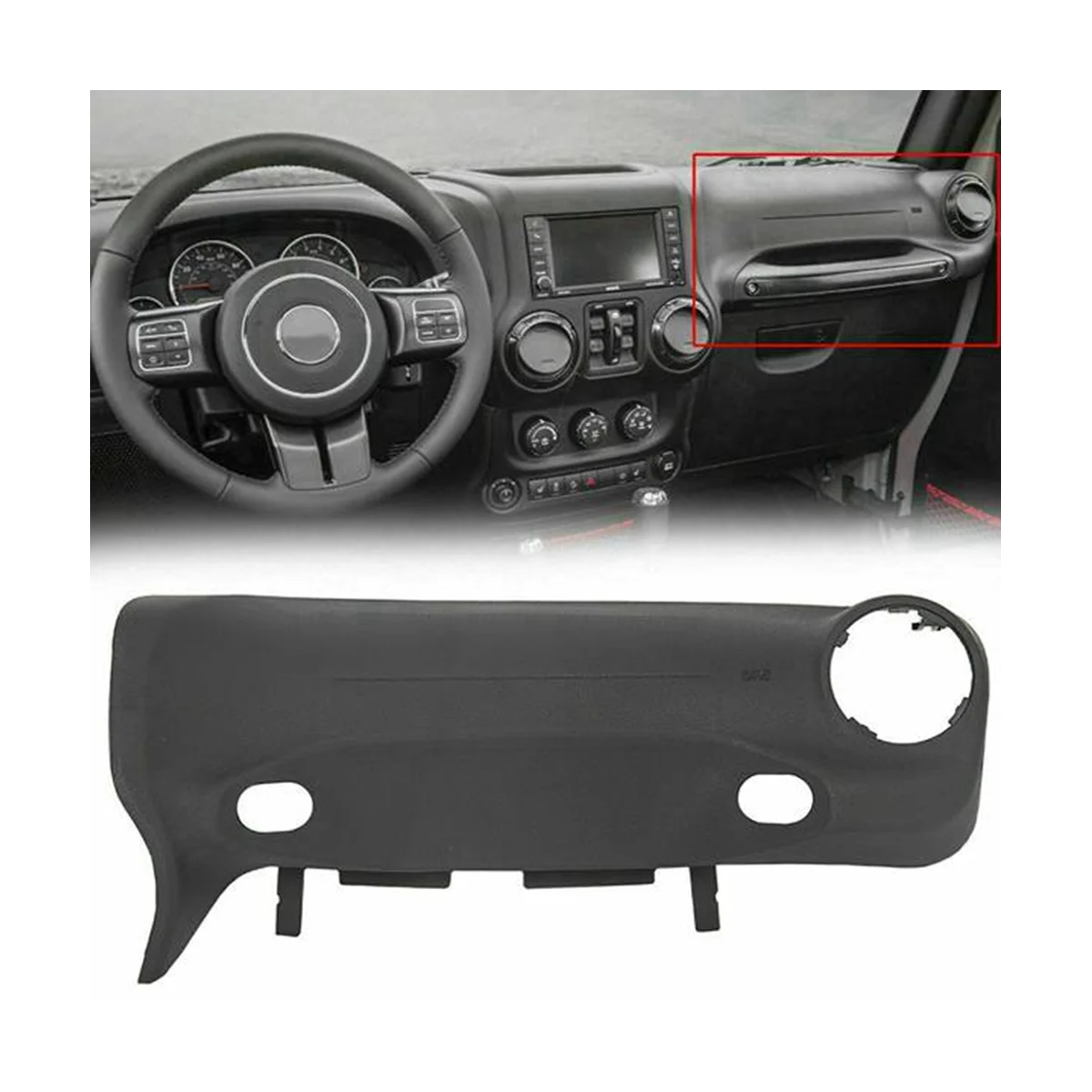 

For 2015-2018 Jeep Wrangler Jk 5QZ89DX9AB Body Passenger Instrument Panel Dashboard Cover