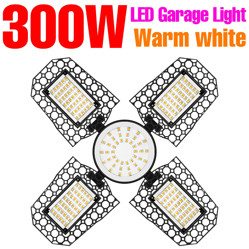 NONE LED-Garagenlampe, 220 V, Flutlicht, E27, Glühbirne, 200 W, 300 W, 400 W, Industriebeleuchtung, zusammenklappbares Lager, Lampara, Fitnessstudio, Deckenleuchte 7