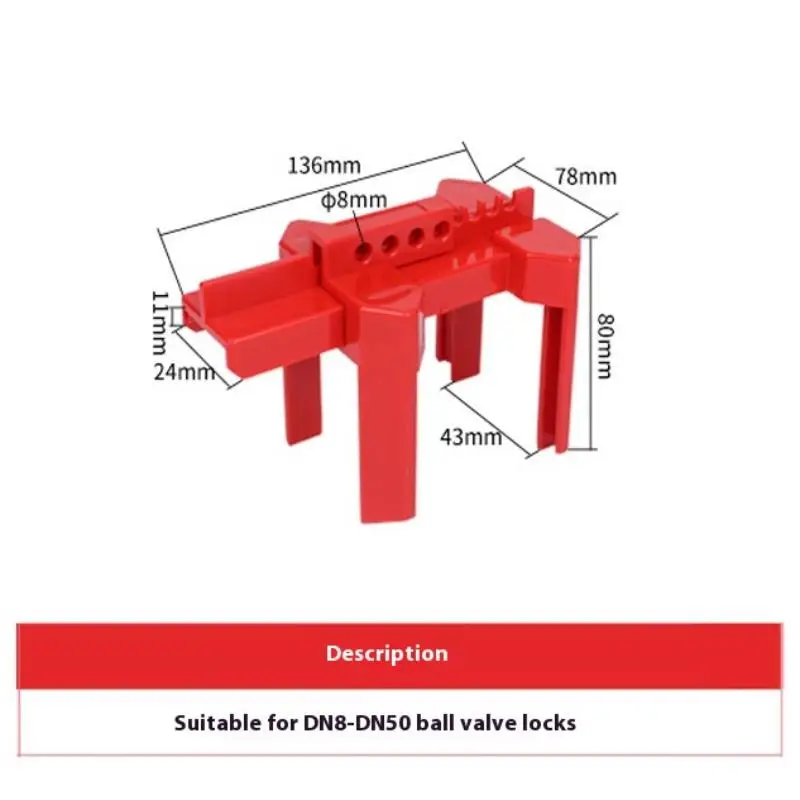Valve Handle Open Isolation Safety Lock Devices DN8-DN50 Adjustable Ball Valve Lockout Prinzing Tap Water Pipeline Valve Ball