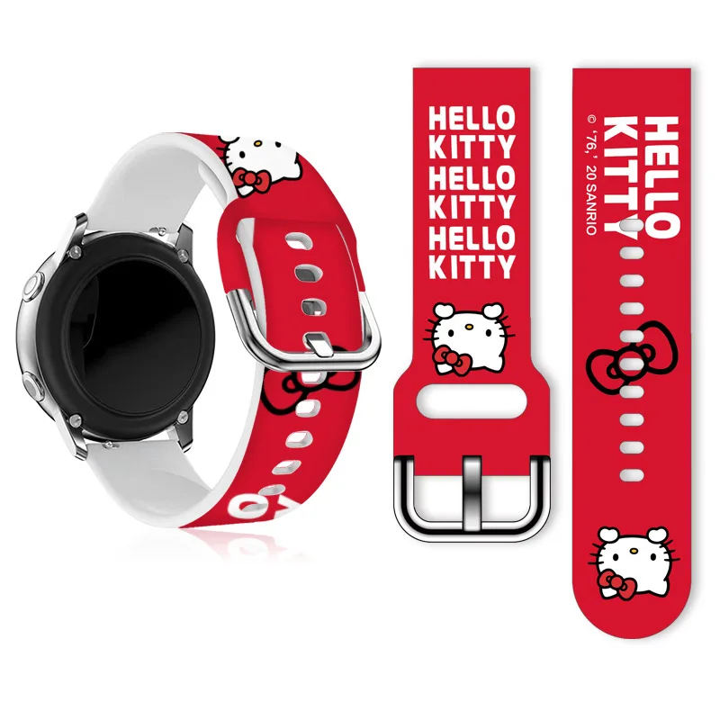 Bracelet en silicone imprimé Sanurgente HelloKitty pour Samsung Huawei, bracelet de montre, accessoires de bracelet, FB-Versa, 23mm, 22mm, 20mm