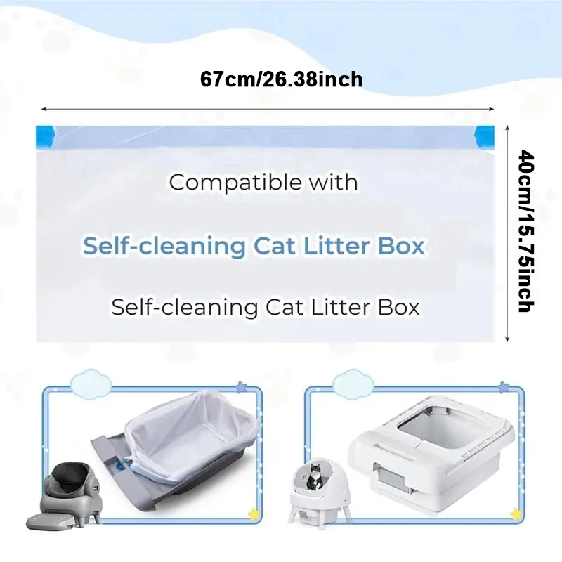 2/4/6 Rolls Pet Garbage Cat Poop Bags for Neakasa/CatLink Automatic Cat Litter Box Drawstring Thickened at Toilet Waste Bags