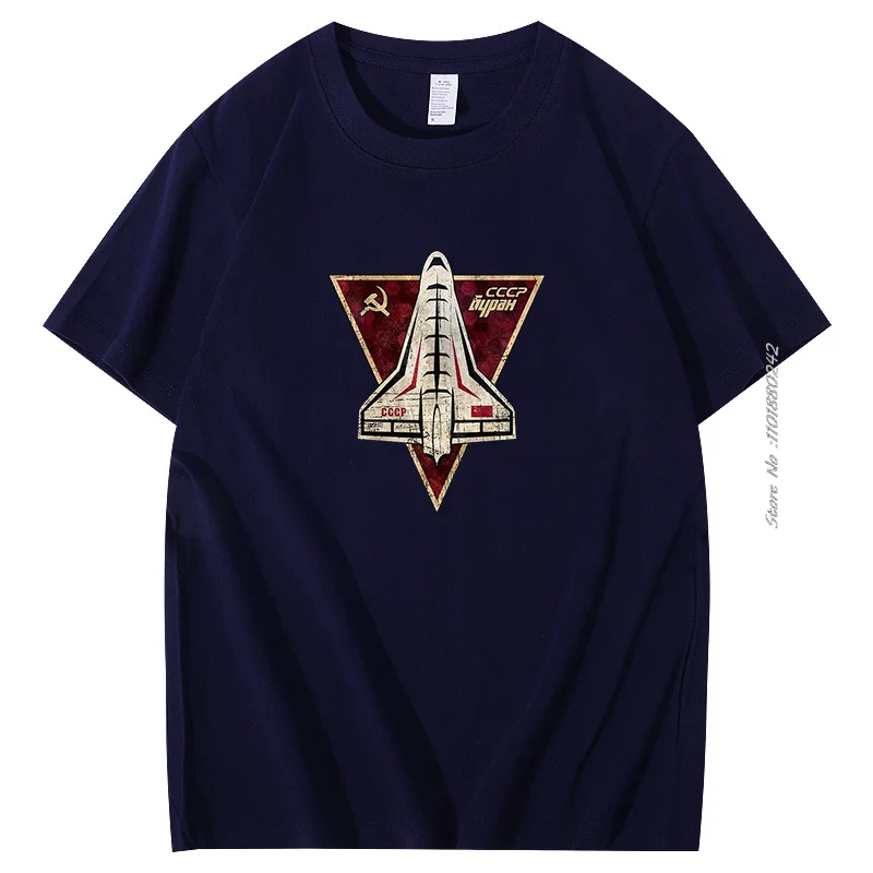 Soviet Union USSR Spaceplane Cotton T-shirt CCCP Buran Space Shuttle Cotton Short Sleeve t-shirt Summer Harajuku Streetwear