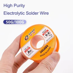 50/100G 0.5mm-2mm No-Clean Rosin Core Solder Tin Wire Reel 63/37 CF-10 With 2% Flux And Low Melting Point For Electric DIY Weld