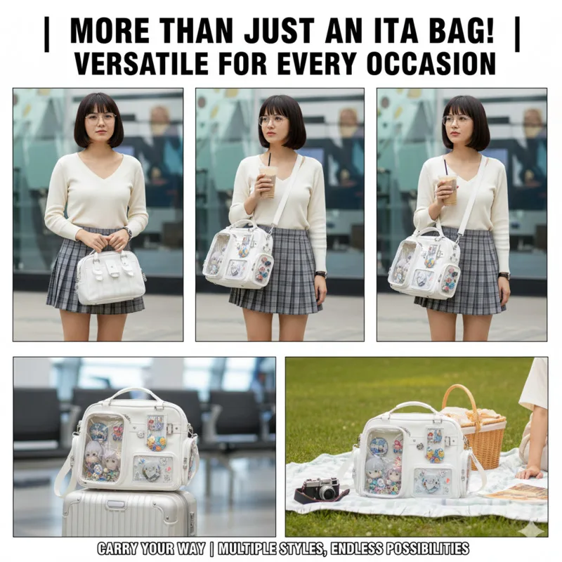 

Y2K Concert Lightstick Itabag Tote Bag Idol Fan Doll Display Bag High Capacity 2 Way Backpack Crossbody Student Daily Itabag New