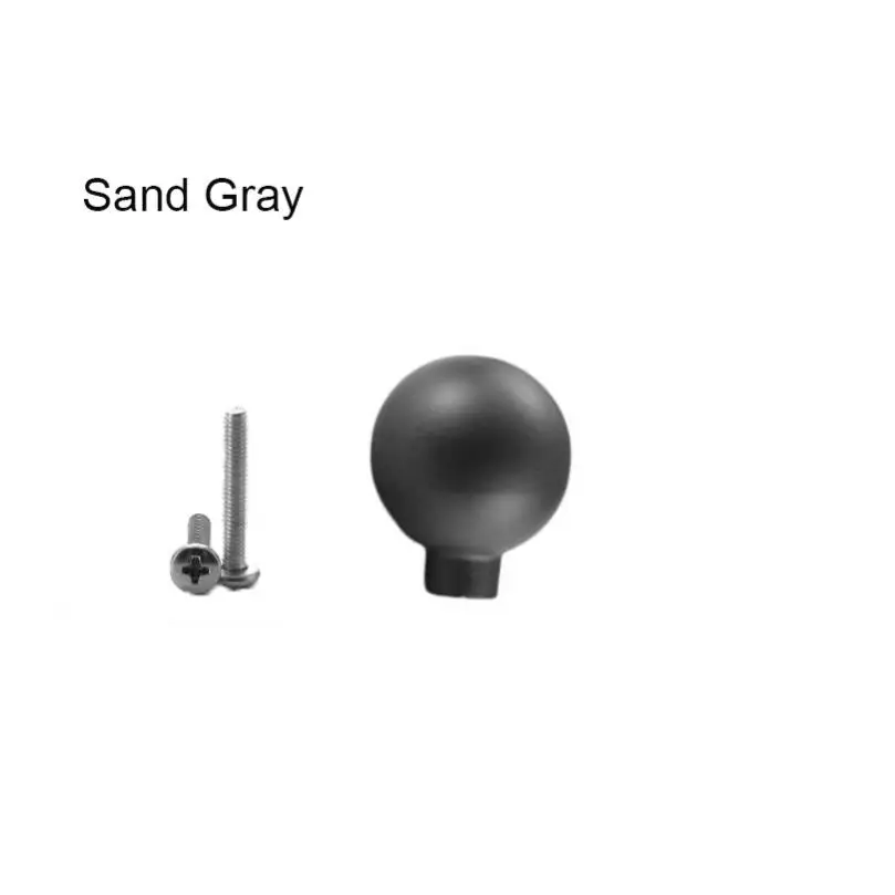 Modern Zinc Alloy Cabinet Hardware Matt / Sand Gray / Sand Gold Round Ball Pulls with Screw for Wardrobe Door Drawer
