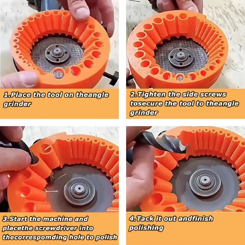Anti-Stripping Angle Grinder Drill Bit Sharpener 2-13mm 20 Holes with Metal Thread Inserts Fit 125mm Grinders Renew Old Bits
