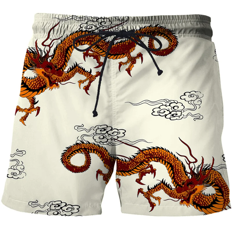 Men Beach Shorts 3D Dragon Totem Printed Men Women Summer Fashion Fresh Casual Vacation Beachwear Fitness Sports Quick Dry Short