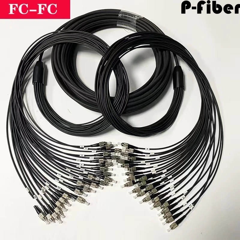 24 cores outdoor patchcord 60m 70m 80m armored 24C LC SC FC ST APC UPC SM TPU LSZH waterproof jumper optical fiber FTTH 4 fibers