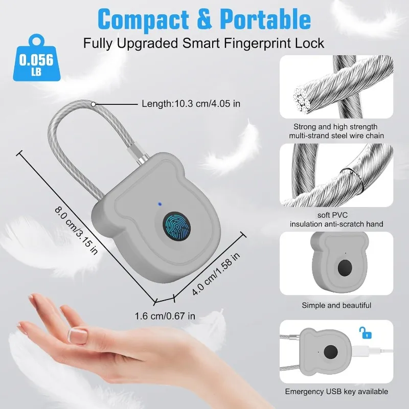 

Smart Fingerprint Lock For Backpacks, Suitcases, And Outdoor Gear-[Toolmr A83]