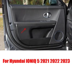 For Hyundai IONIQ 5 2021 2022 2023 Interior door panel decorative cover made of ABS material with carbon fiber pattern