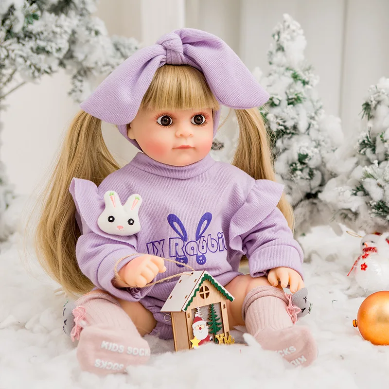 55cm Reborn Doll Simulation Baby Enamel Soft Rubber Doll Children's Toy Doll Cross border Wholesale