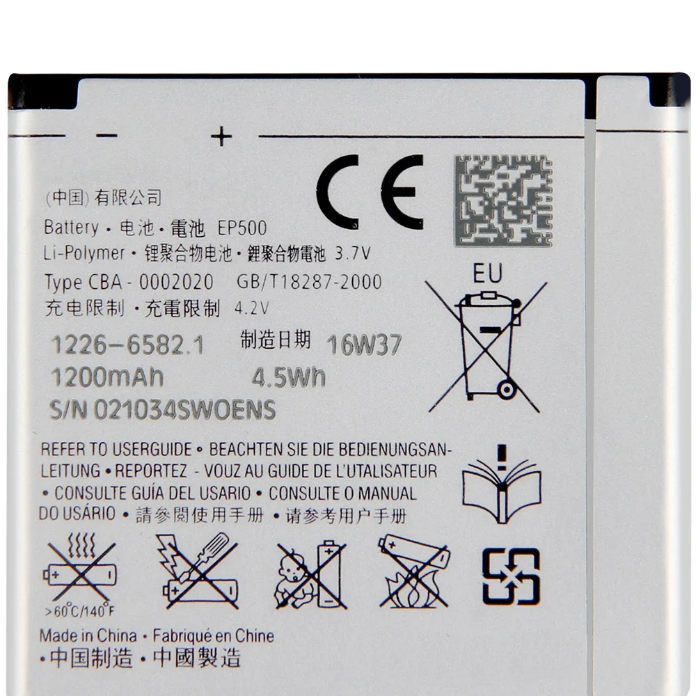 Production in 2024 Replacement Battery EP500 For SONY ST17I ST15I SK17I WT18I X8 U5I E15i wt18i wt19i Phone Batteries 1200mAh