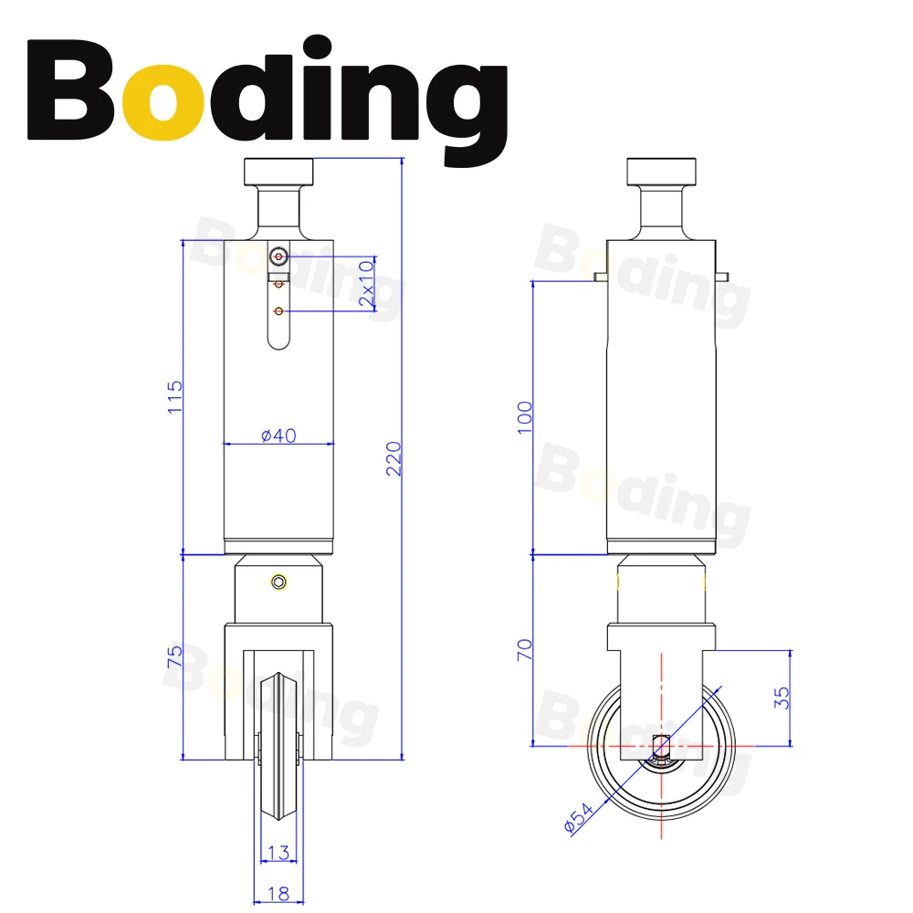 BODING CNC Vibrating Knife Pressure Wheel for Cutter Corrugated Paper Cardboard Corrugated Plastic Plate and Other Materials