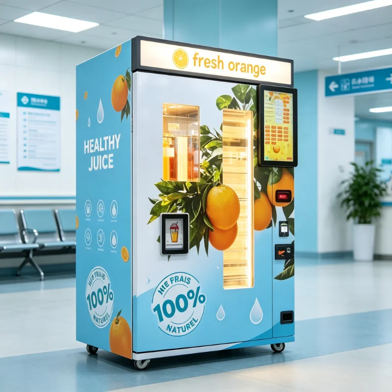Fresh Lemon Orange Juice Vending Machine Customized Fully Automatic Natural Fruit Dispenser Credit Card Coin QR Code Payment