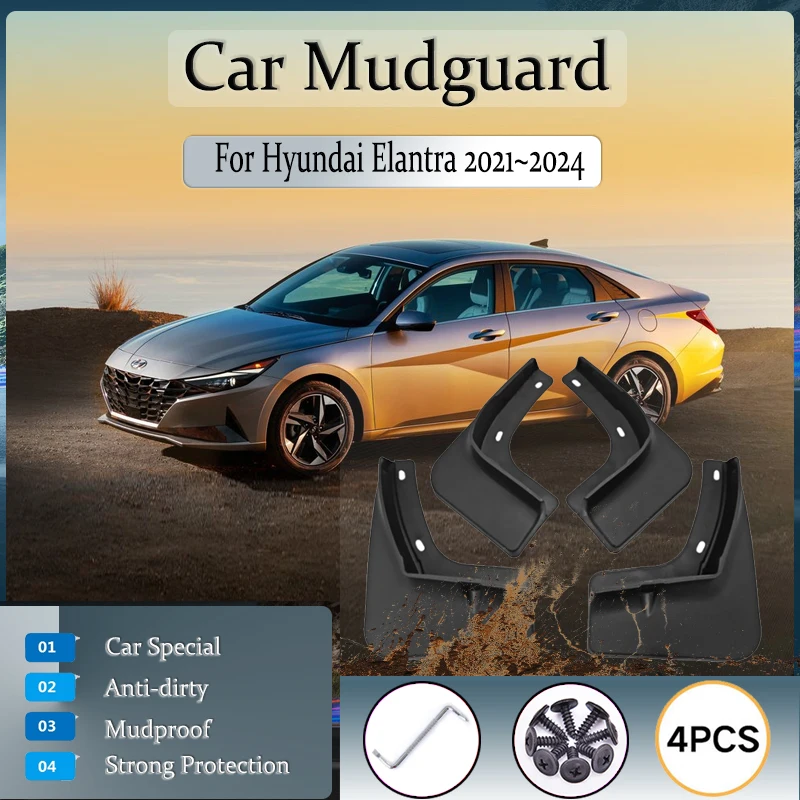 

For Hyundai Elantra Avante i30 Sedan CN7 2021 2022 2023 2024 Car Mud Guard Dustproof Mudguards Fender Mudflaps Auto Accessories